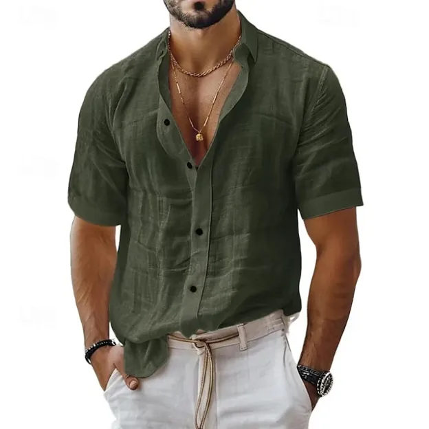 2025 New in-Men's Linen Short Sleeve Shirt