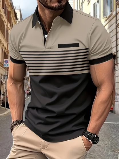 2026 New in-Men's button-down short-sleeved polo shirt