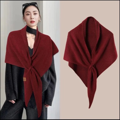 Handmade Cream Wool Blend Shawl: Elegant Winter Poncho Cape