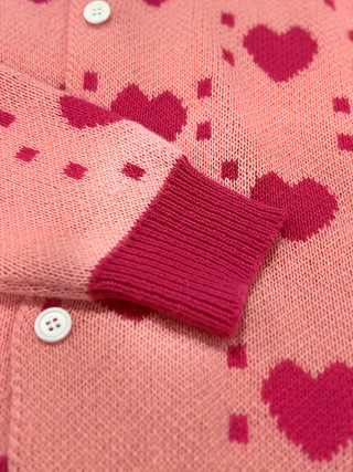 Valentine's Day 3D Heart Knit Cardigan