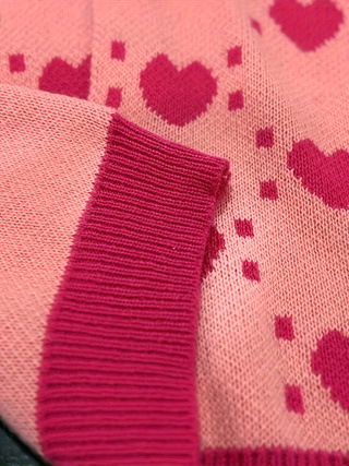 Valentine's Day 3D Heart Knit Cardigan