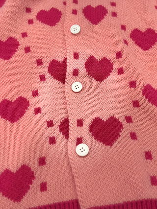 Valentine's Day 3D Heart Knit Cardigan
