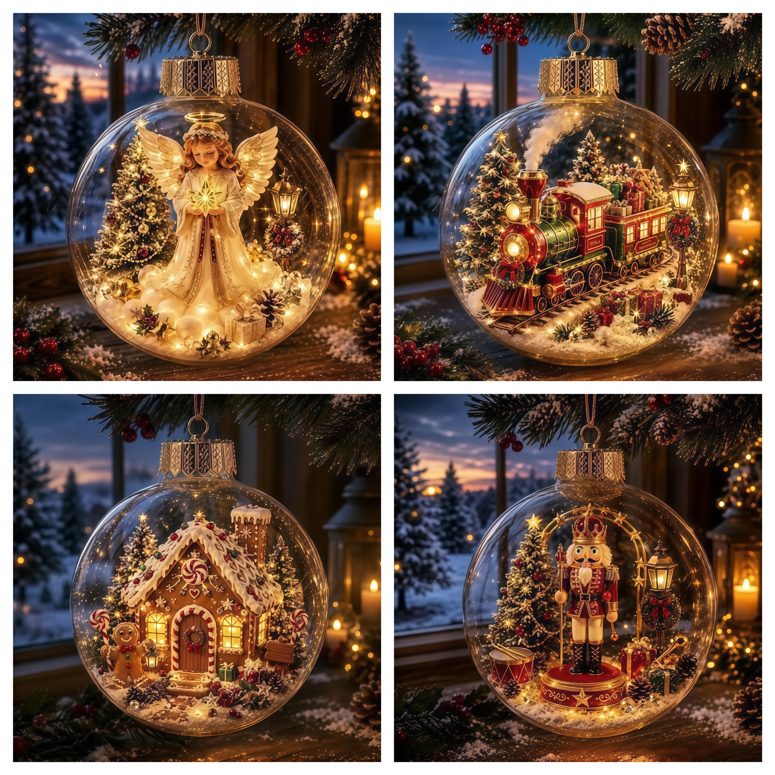 🎄Glowing Christmas Diorama Ornament – A Tiny Winter World in the Palm of Your Hand👼