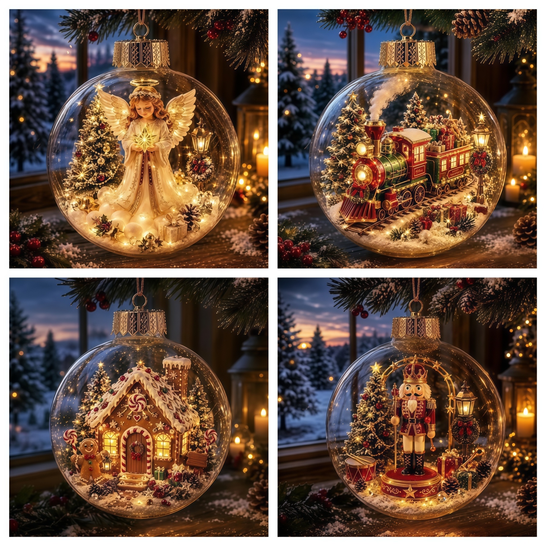 🎄Glowing Christmas Diorama Ornament – A Tiny Winter World in the Palm of Your Hand👼