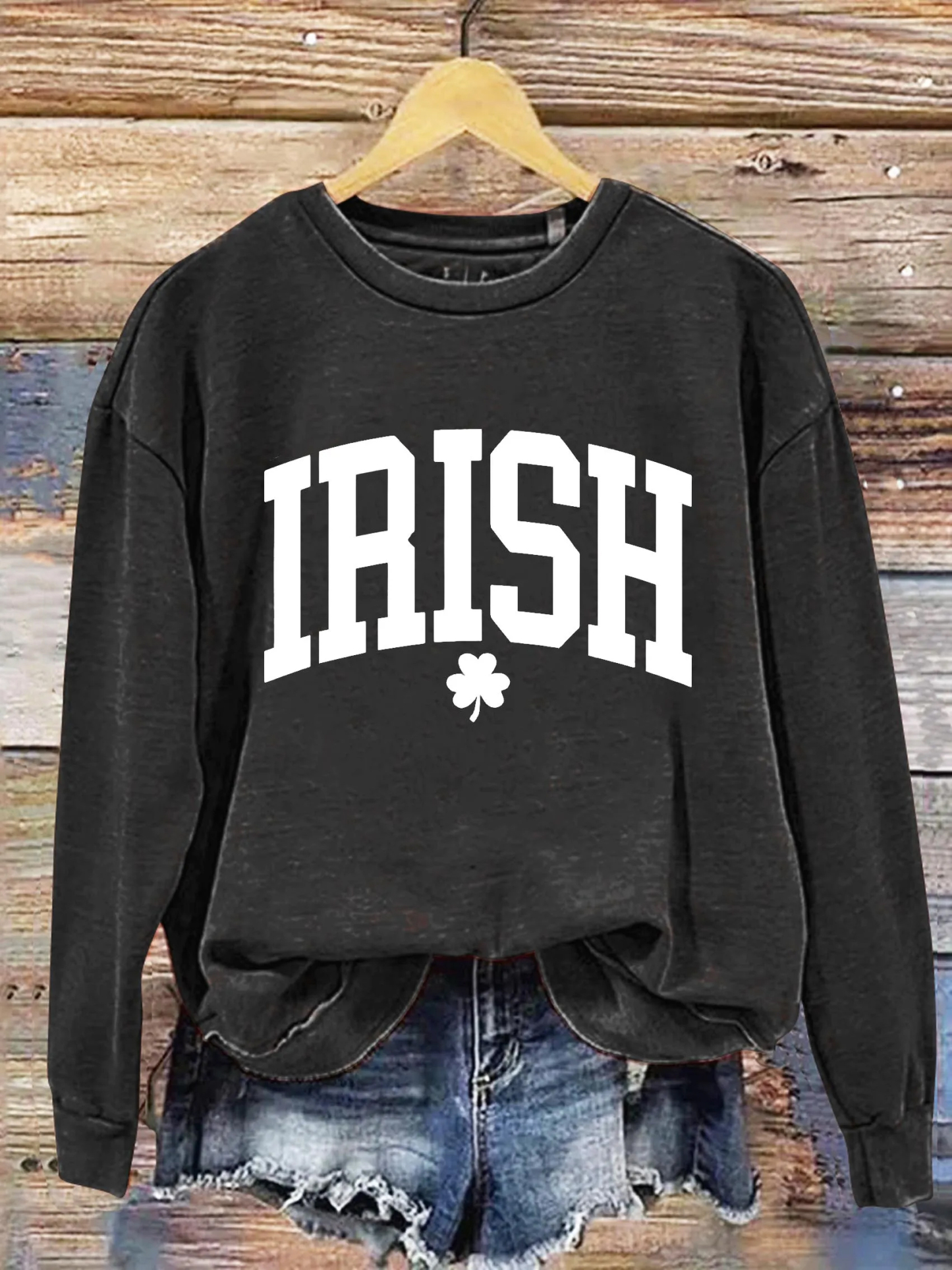 St. Patrick's Day Shamrock Print Sweatshirt
