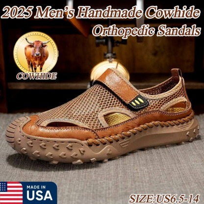 ⏰Last Day! 45% OFF 🔥Men's Handmade Cowhide Breathable Mesh Sandals