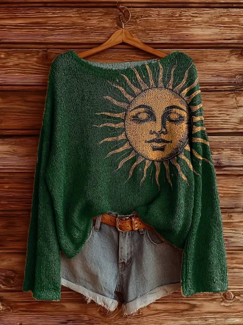 Casual Women’s Boho Sweater – Relaxed Knit Top for Daily Wear