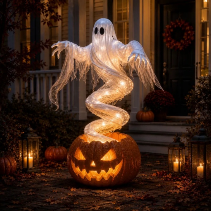 👻Swirling Ghost Pumpkin Yard Lamp🎃