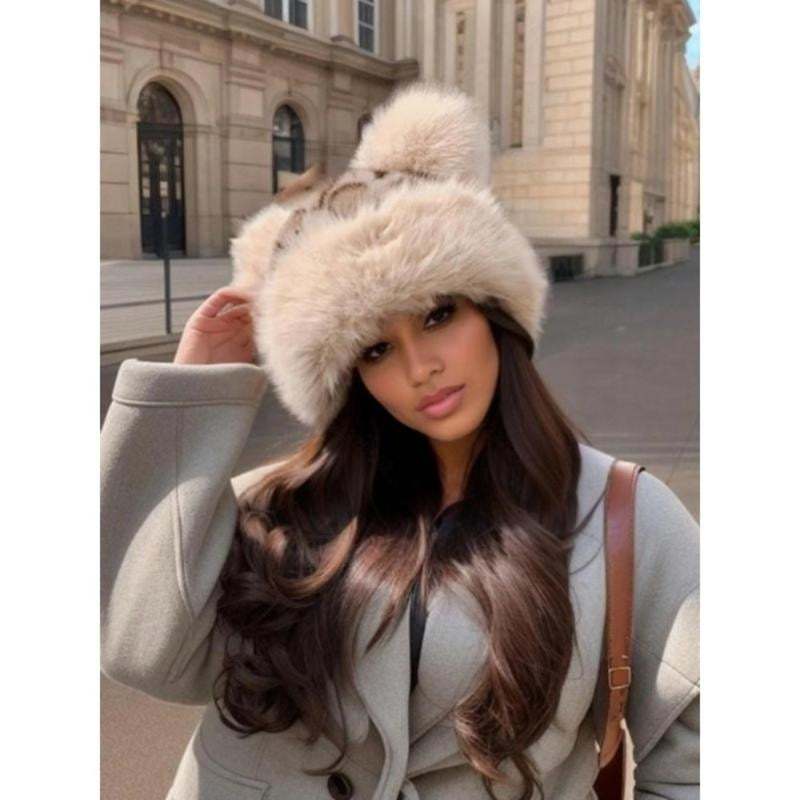 Women’s Leopard Print Mongolian Style Hat Soft Plush Fur Warm Cap