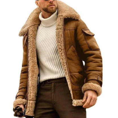 Men's Vine Winter Lambswool WarLapellti-pocket Thick Coat