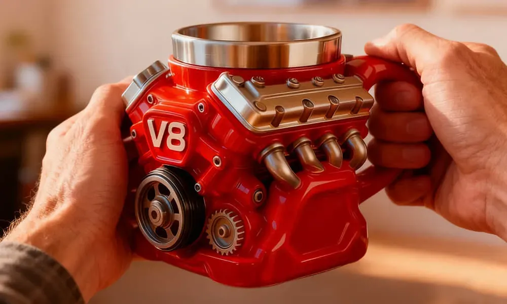 No Car Lover Can Resist Such a Thoughtful Gift – This Handcrafted 3D Engine Mug Fires Up Every Morning with Meaning and Style!
