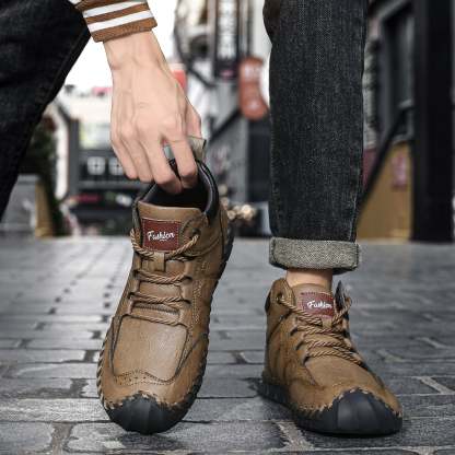 Last Day 60% OFF🔥⏱️New Arrival Promotion⏱️🔥Men's Casual Leather Good Arch Support & Non-slip Outdoor  Breathable Walking Shoes