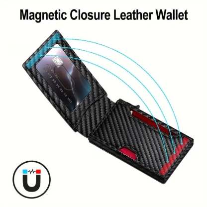 ✨Wallet - With Pop Up Aluminum Case Money Clip Slim Leather Slots Credit Card Holder RFID Blocking Bifold Minimalist Wallet
