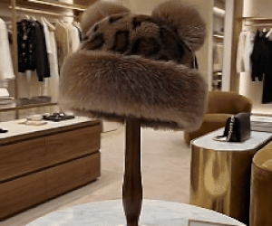 Women’s Leopard Print Mongolian Style Hat Soft Plush Fur Warm Cap
