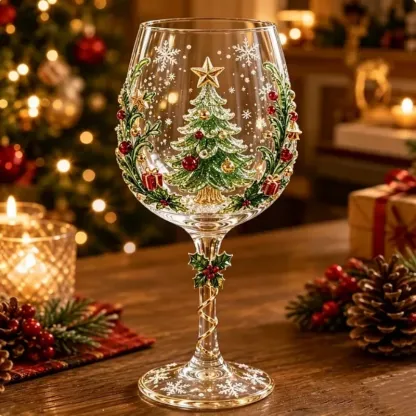 🔥🎁Christmas 3D Wine Glass Collection Gift Box Set✨