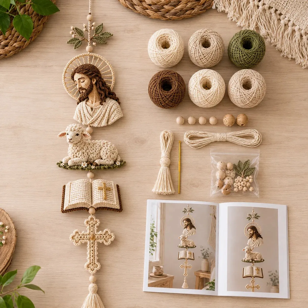 ✝️Blessed Faith Hanging Cascade – Finished Ornament or DIY Crochet Kit