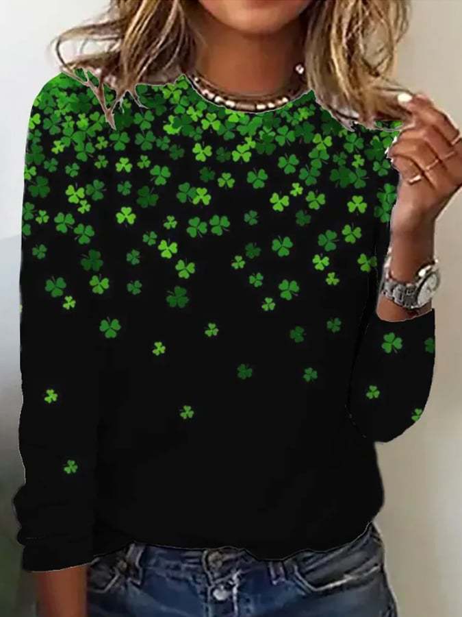 Women's St. Patrick's Day Print Round Neck T-Shirt