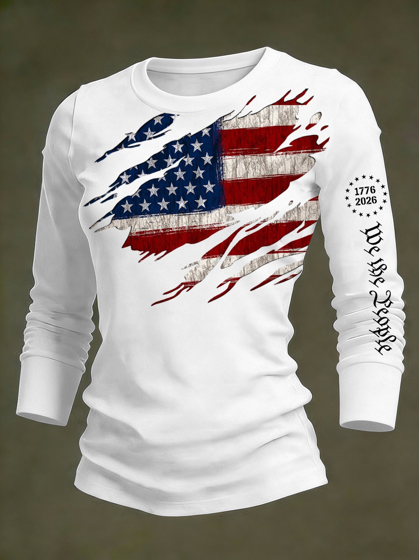 Women's 250th Anniversary National Flag Print Casual Long-Sleeved T-Sh