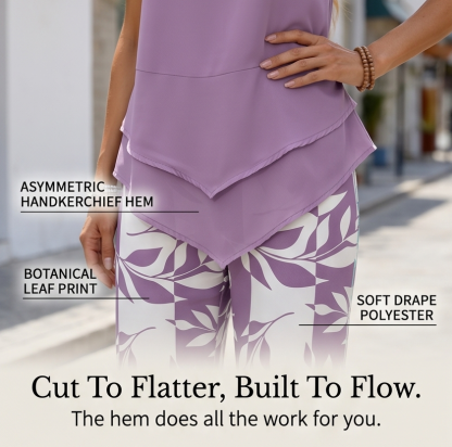 Asymmetric Tunic & Wide Leg Pants Set