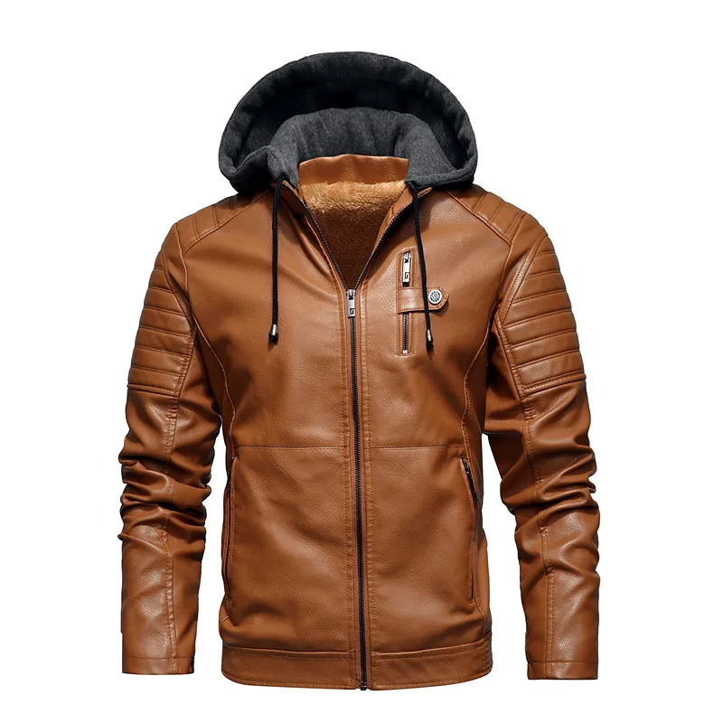 FREE SHIPPING - Rexton Hooded Leather Jacket - FREE SHIPPING