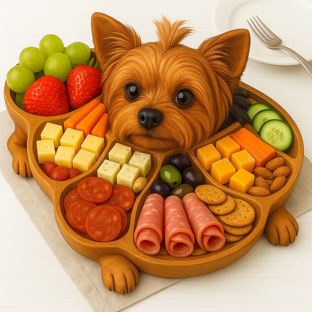 🐶Dog-themed cooked food platter made of wood, wooden dog-shaped tray