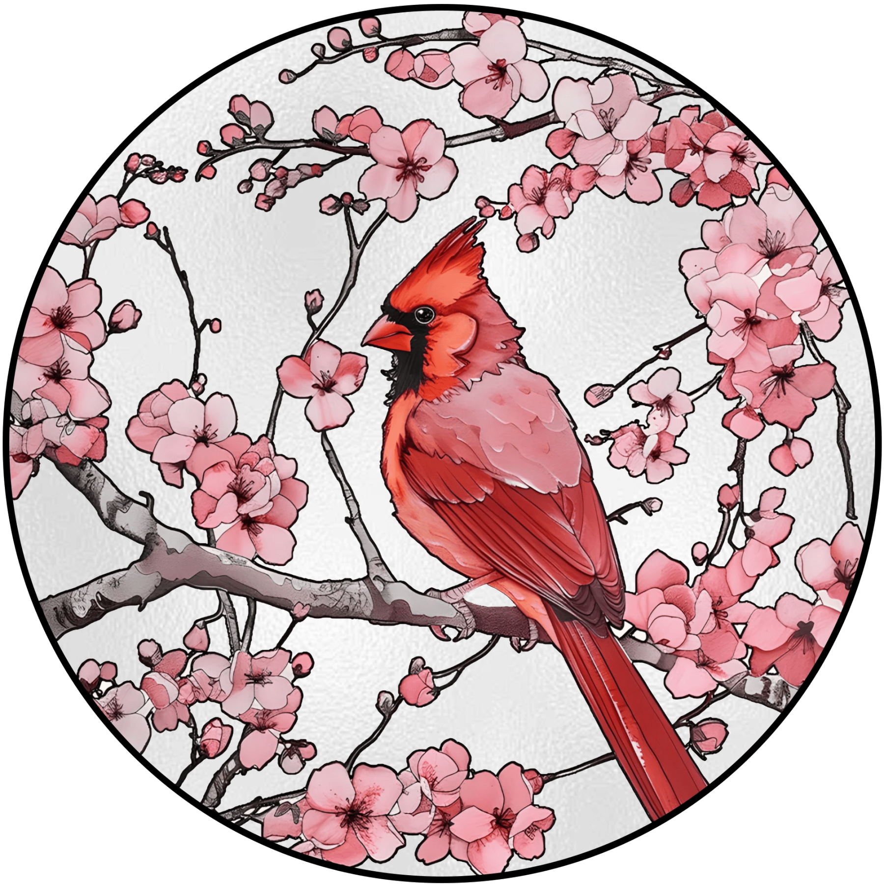 Cardinal&Hummingbird Stained Glass Suncatcher Window Hangings-Memorial Gift