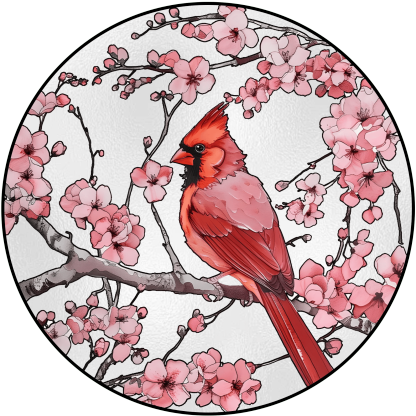 Cardinal&Hummingbird Stained Glass Suncatcher Window Hangings-Memorial Gift