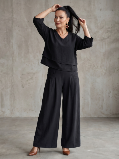 River | Layered Top Wide Leg Set