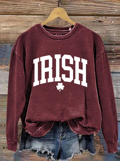St. Patrick's Day Shamrock Print Sweatshirt