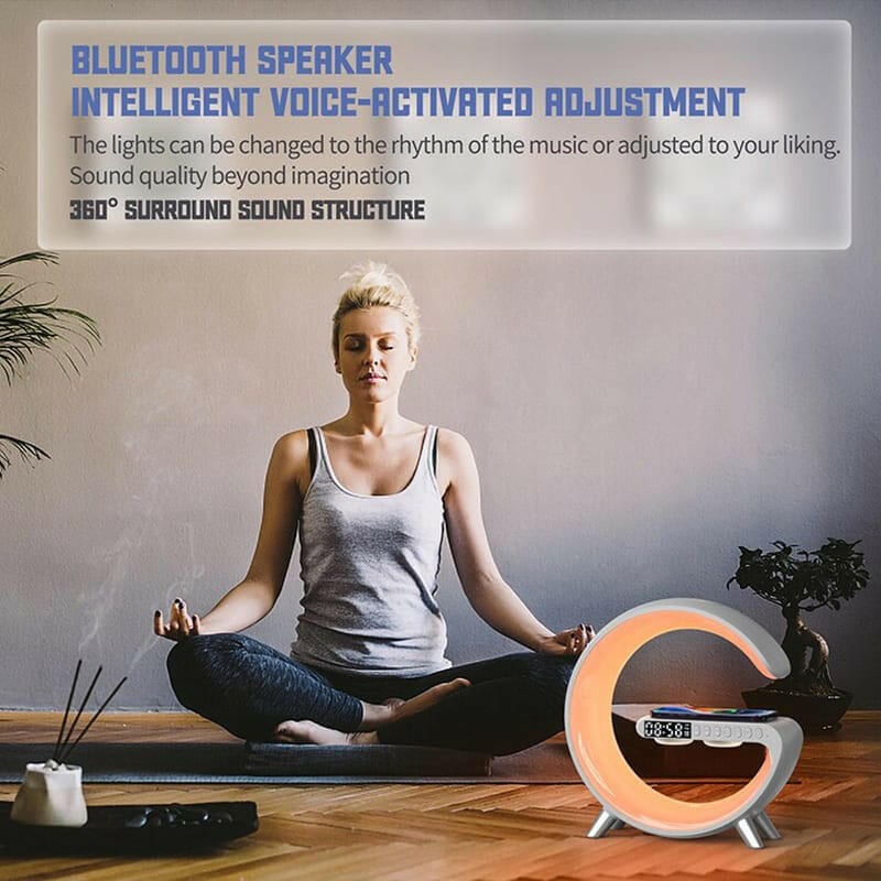 Mood Lamp with App Control（Night light + Wireless charging + Speaker + Wireless charging）