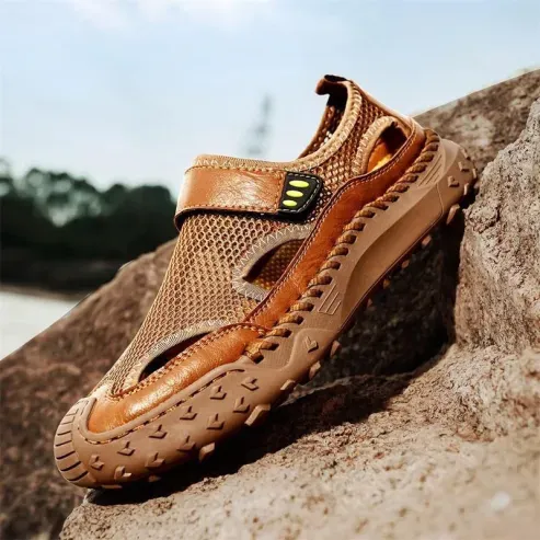 ⏰Last Day! 45% OFF 🔥Men's Handmade Cowhide Breathable Mesh Sandals