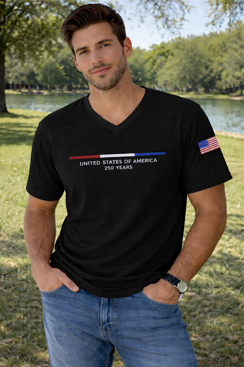 Men's USA 250th Anniversary Waffle Knit Tee – Limited Edition