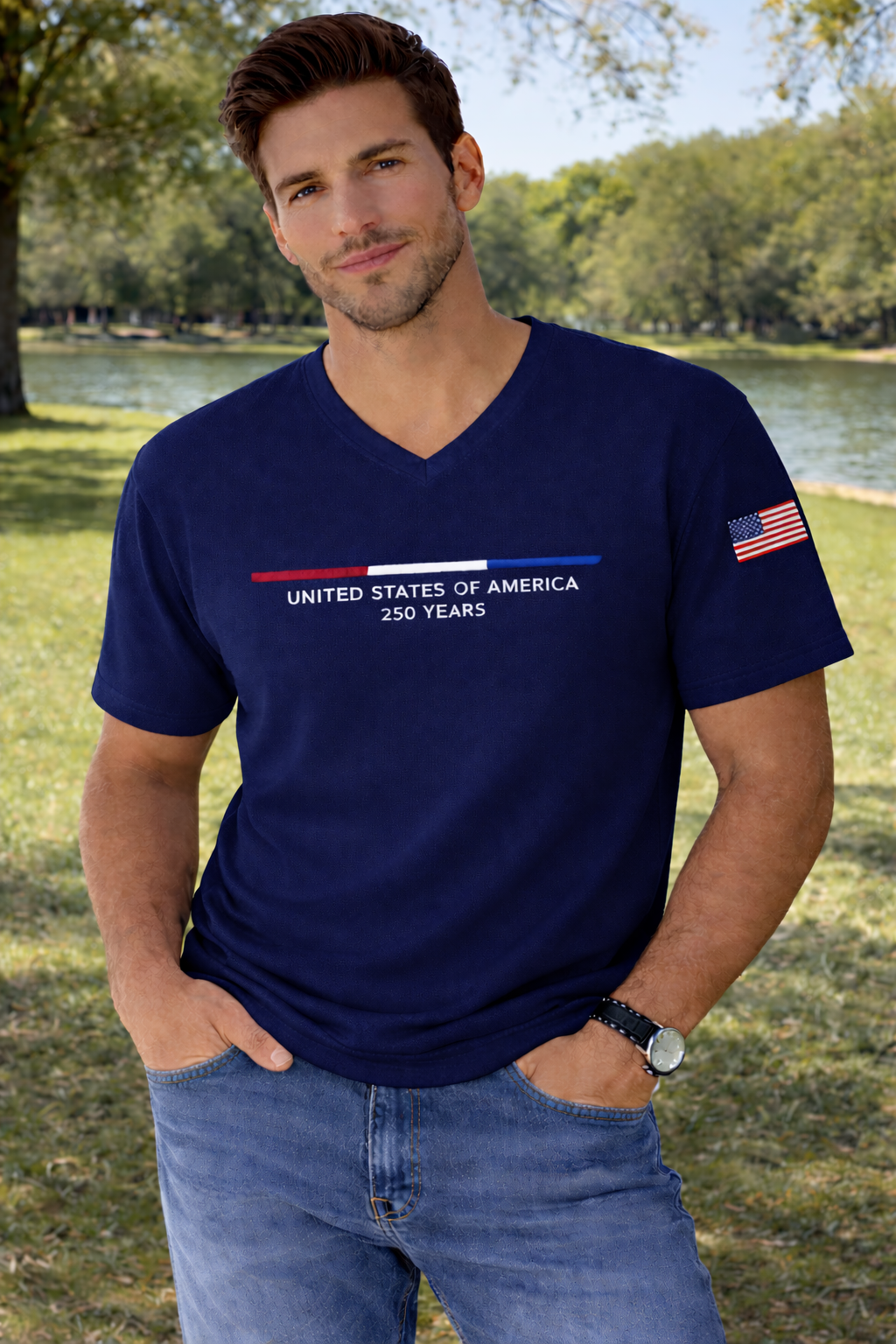 Men's USA 250th Anniversary Waffle Knit Tee – Limited Edition