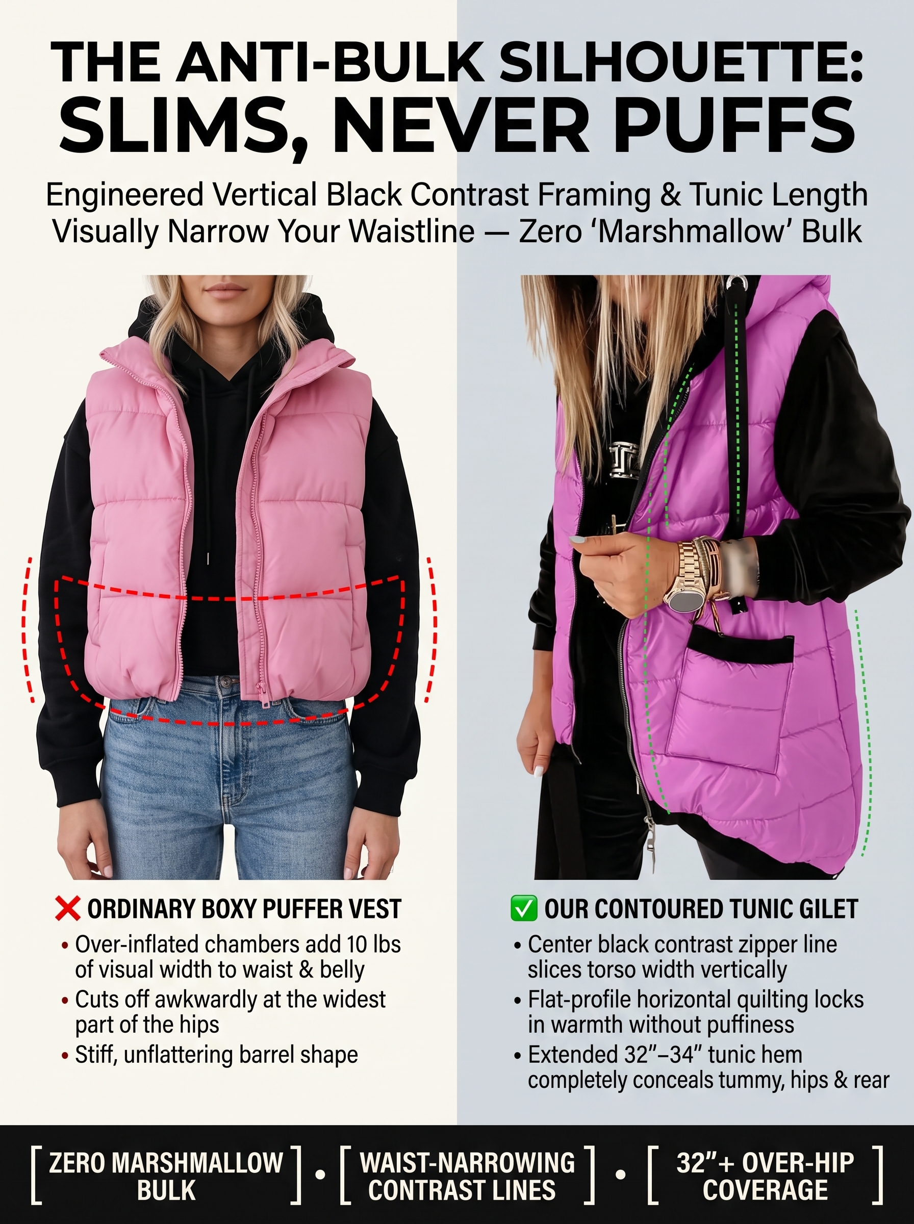 The Anti-Bulk Slimming Silhouette Vest Demonstration