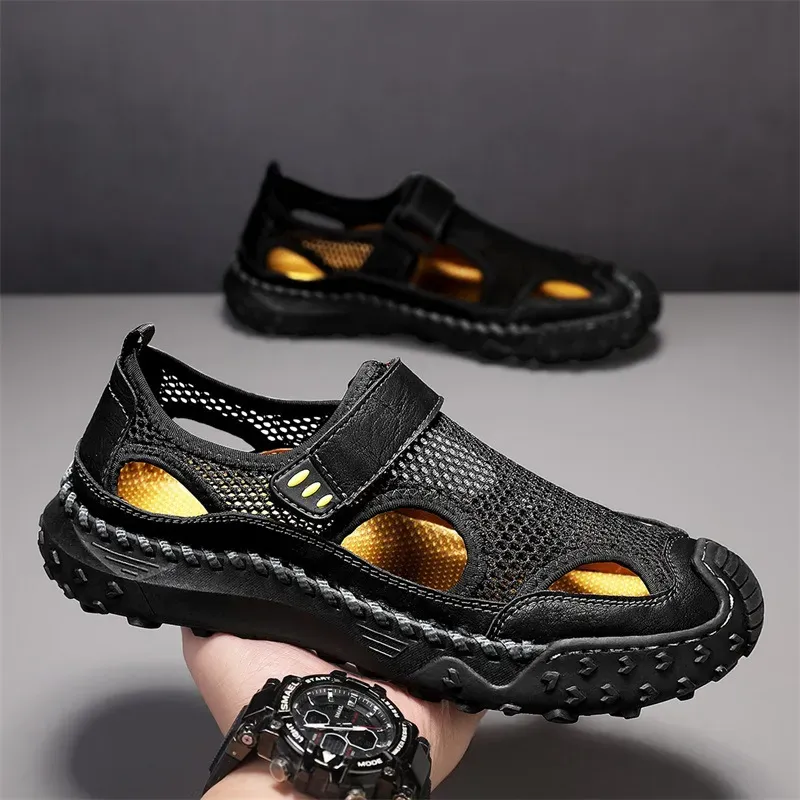 ⏰Last Day! 45% OFF 🔥Men's Handmade Cowhide Breathable Mesh Sandals