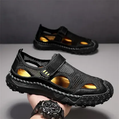 ⏰Last Day! 45% OFF 🔥Men's Handmade Cowhide Breathable Mesh Sandals