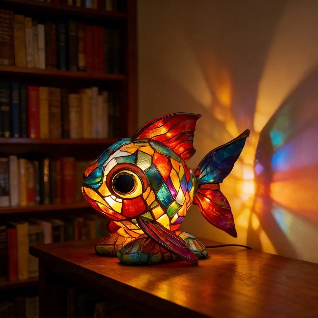 Stained Animal Table Lamp | Unique Gift for Animal Lovers & Art Enthusiasts