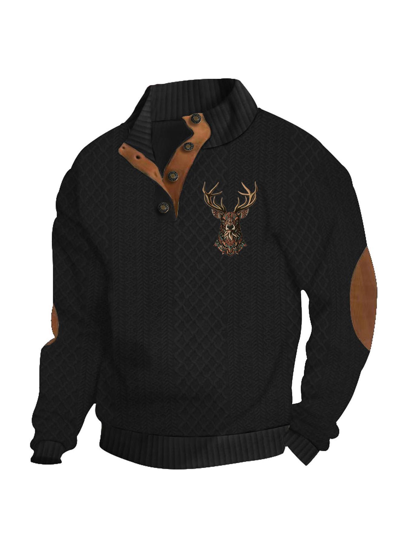 Stay Cozy in Style – Premium Cable Knit Sweater with Elegant Deer Embroidery