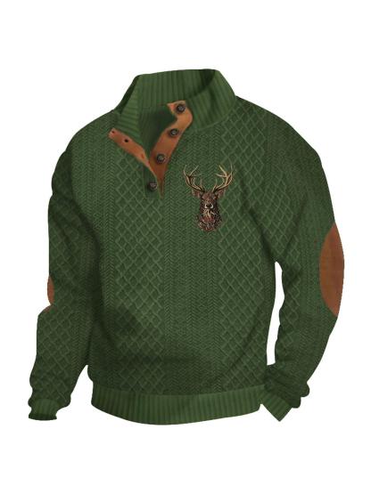 Stay Cozy in Style – Premium Cable Knit Sweater with Elegant Deer Embroidery