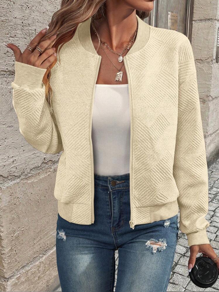 2026 New Colorful Zip-Up Jacket with Baseball Collar for Ladies' Casual Outfit
