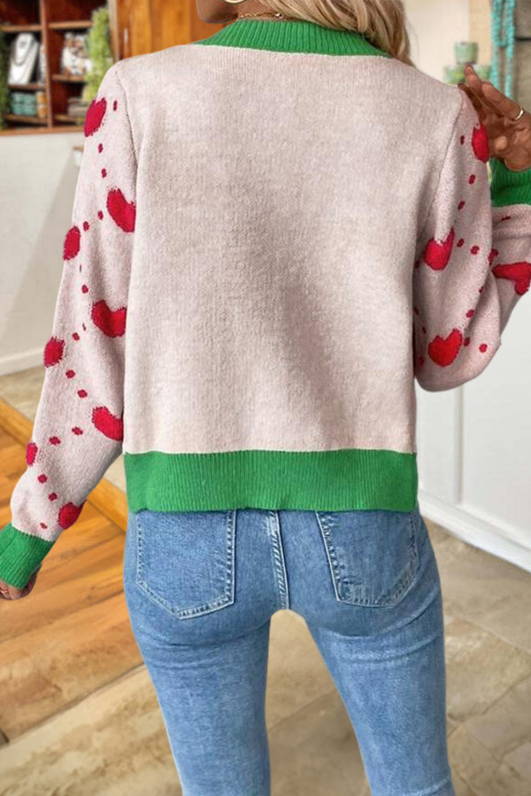 Valentine's Day 3D Heart Knit Cardigan