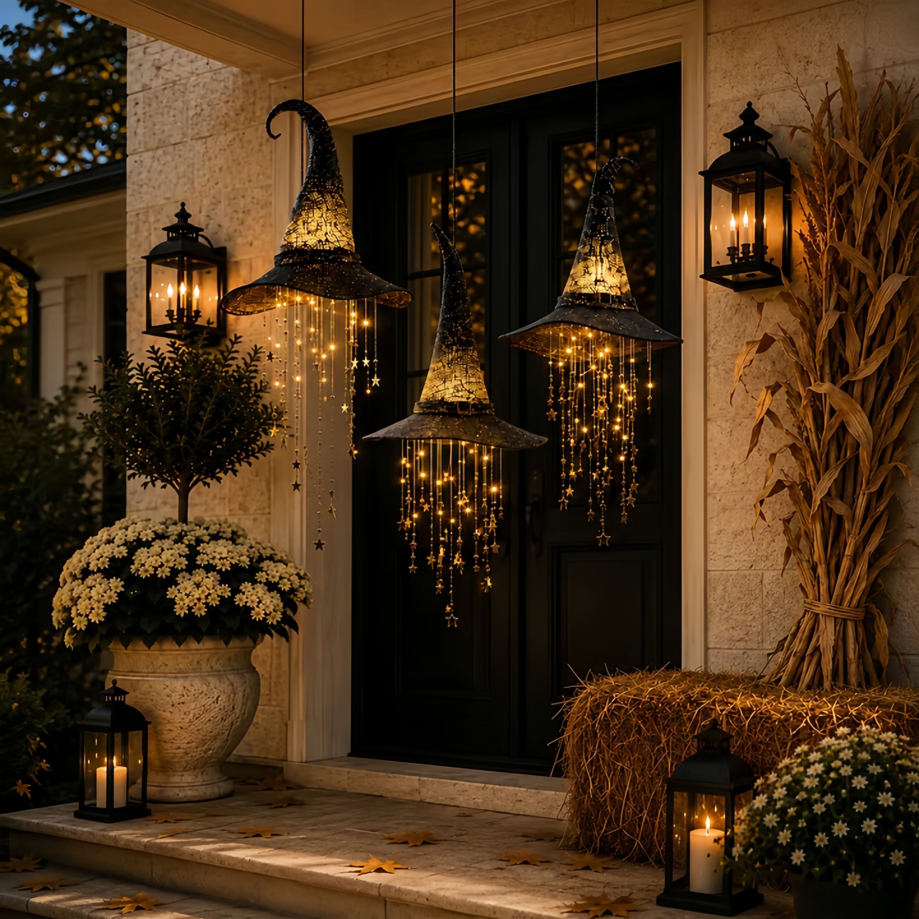 Lighted Witch Hat Hanging Chime