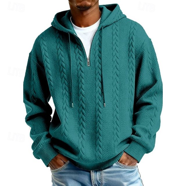 Men's Jacquard Hoodie Pullover Hoodie Sweatshirt