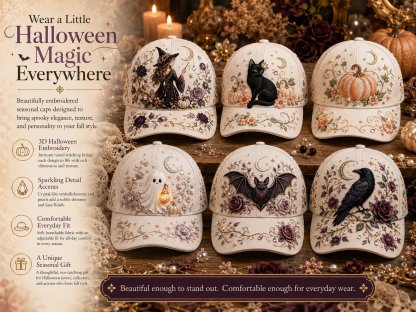 🎃  Spooky Cute Adjustable Hat for Fall Outfits, Daily Styling & Halloween Parties