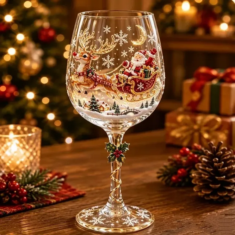 🔥🎁Christmas 3D Wine Glass Collection Gift Box Set✨