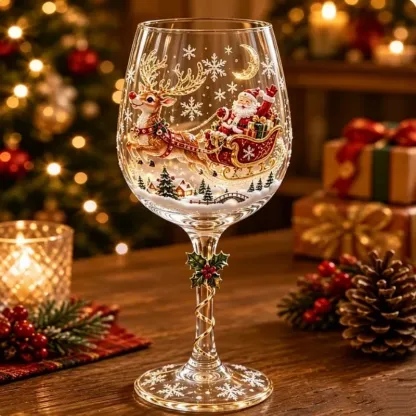 🔥🎁Christmas 3D Wine Glass Collection Gift Box Set✨