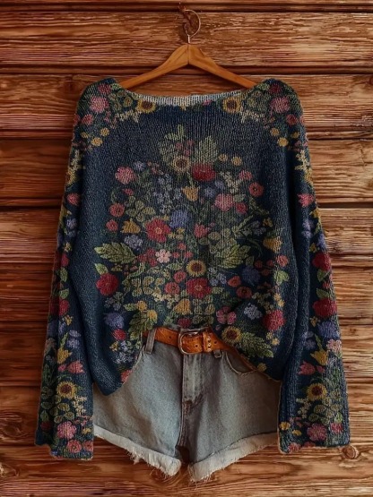 Cozy Boho Knit Sweater – Perfect for Fall & Winter Layering