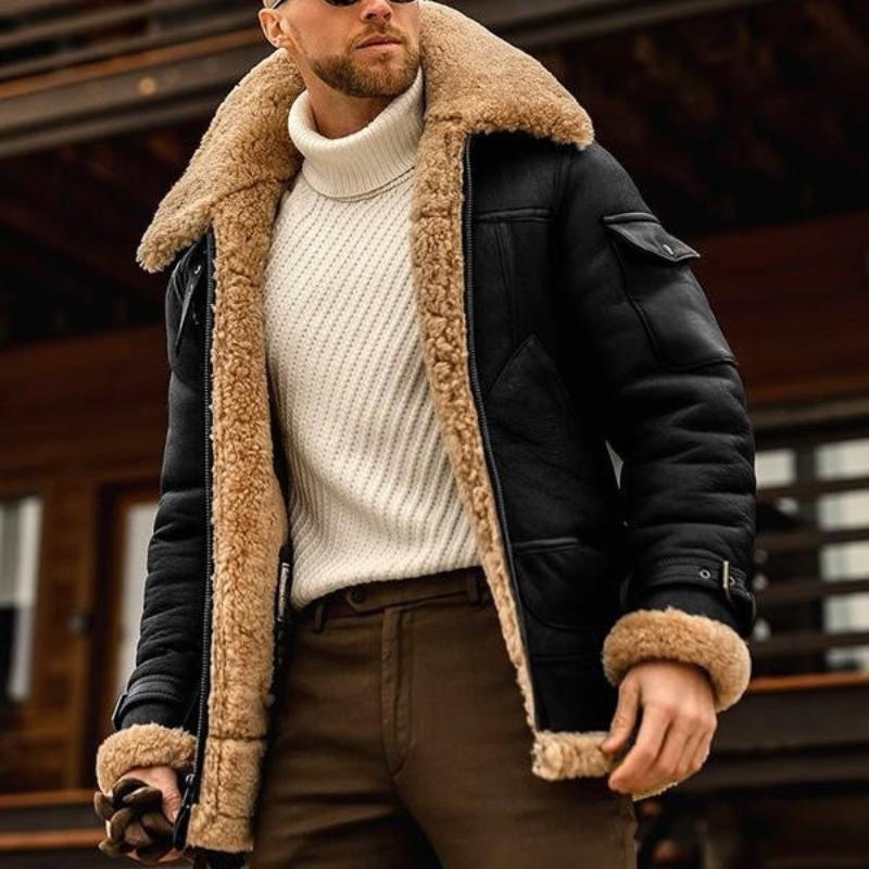 Men's Vine Winter Lambswool WarLapellti-pocket Thick Coat