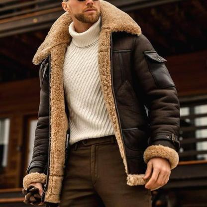 Men's Vine Winter Lambswool WarLapellti-pocket Thick Coat