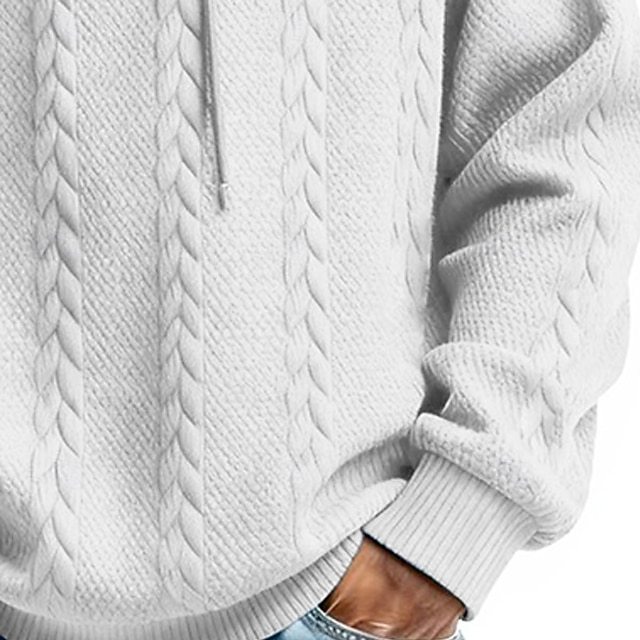 Men's Jacquard Hoodie Pullover Hoodie Sweatshirt